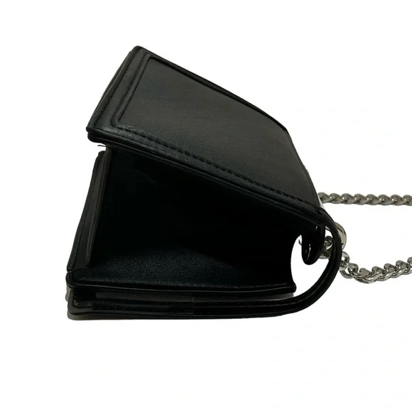 BETSEY JOHNSON Stadium bag Embellished Bow Black Clear Silver bling Like new - Picture 14 of 15